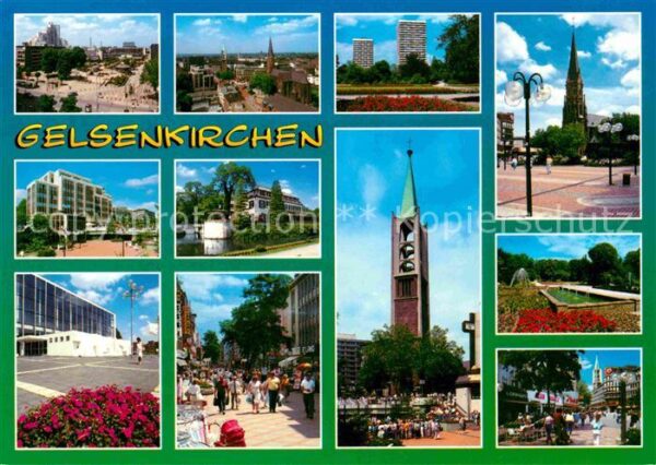 Gelsenkirchen Teilansichten Kirche Fussgängerzone Par