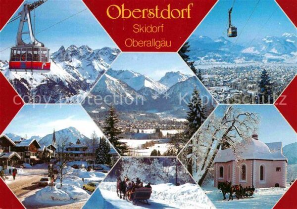 Oberstdorf Winterpanorama Allgäuer Alpen Bergbahn