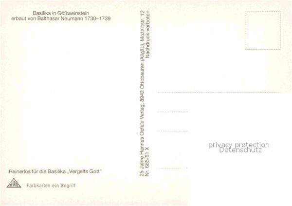 Goessweinstein Basilika Erbauer Balthasar Neumann 18. – Bild 2