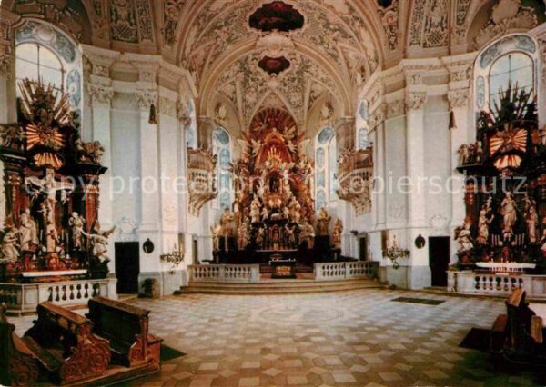 Goessweinstein Basilika Hochaltar mit Kreuz und Marien