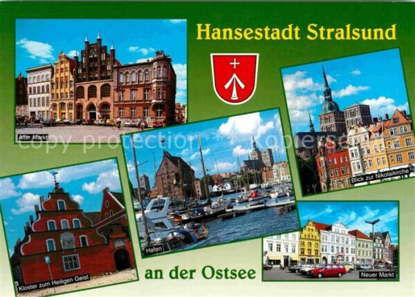 Stralsund Mecklenburg Vorpommern Alter Markt Kloster Hafen Nikolaikirche