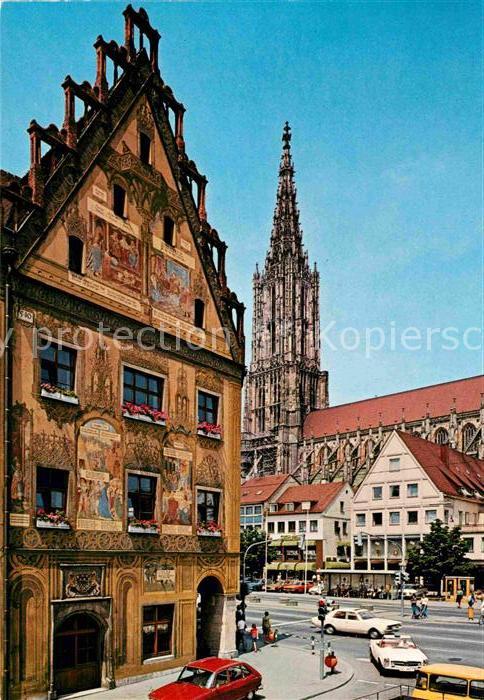 Ulm Donau Rathaus und Münster höchster Kirchturm