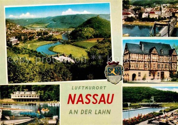 Nassau Lahn Panorama Lahntal Brücke Fachwerkhaus Sc