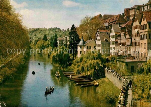 Tuebingen Partie am Neckar mit Hölderlinturm Univ