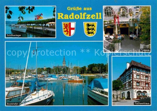 Radolfzell Bodensee Schiffsanleger Passage Bootshafen Segel