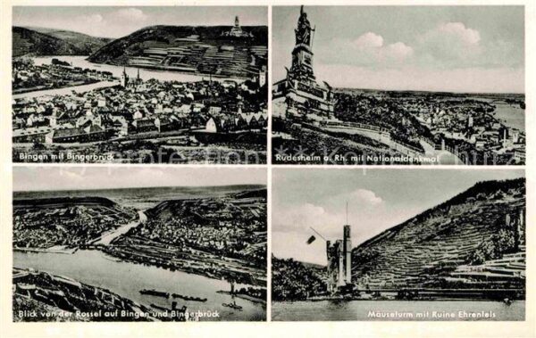 Bingen Rhein mit Bingenbruck Rüdesheim mit Nationald