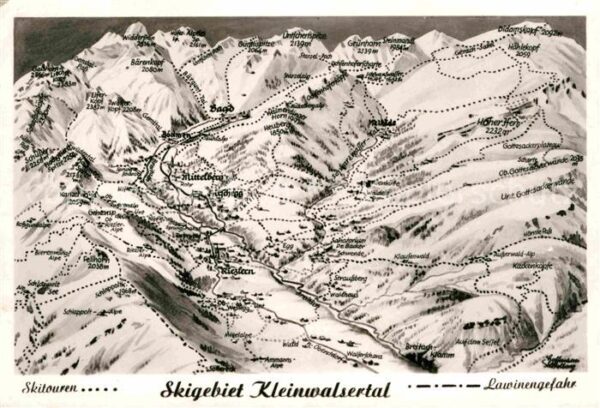 Kleinwalsertal Panoramakarte Skigebiet
