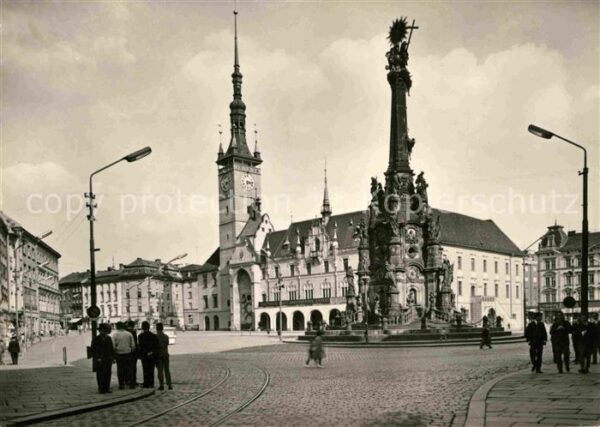 Olomouc Platz mit Brunnen