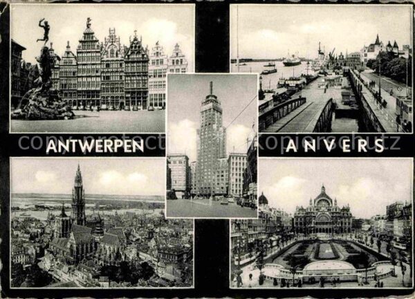 Antwerpen Anvers Fliegeraufnahme Hafen Altstadt