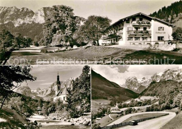 Ramsau Berchtesgaden Gasthaus Hindenburglinde an der Alpenst