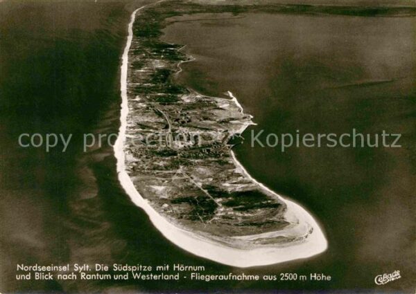 Sylt Fliegeraufnahme Südspitze mit Hörnum