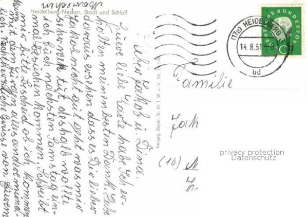 Heidelberg Neckar Fliegeraufnahme Stadt und Schloß – Bild 2