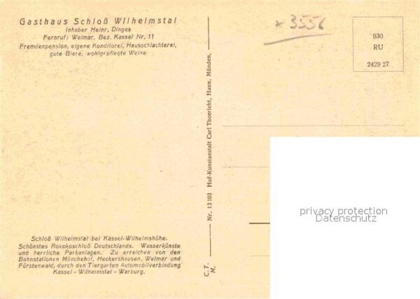 Calden Gasthaus Schloss Wilhelmstal Grotte mit – Bild 2
