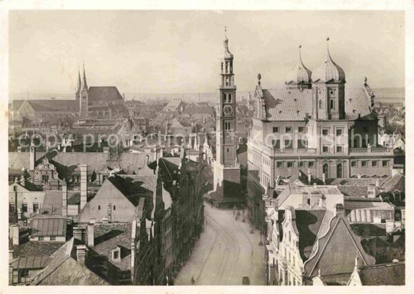 Augsburg Dom vom Turm der Moritzkirche aus geseh