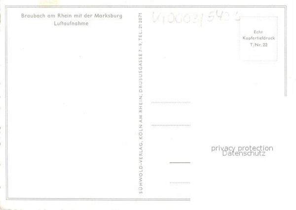 Braubach Rhein Fliegeraufnahme mit Marksburg – Bild 2