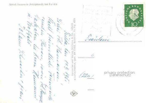 Fulda Fliegeraufnahme Schloß Fasanerie Adolph – Bild 2