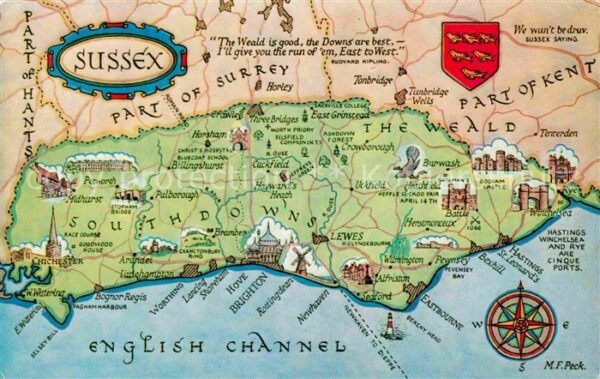 Sussex Southdowns Landkarte