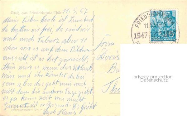 Friedrichsroda Blick vom FDGB-Heim Schauenburg Berg Re – Bild 2