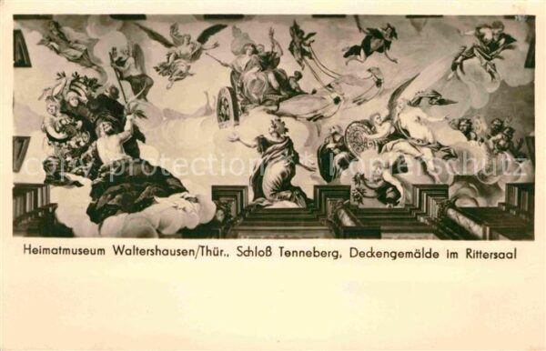 Waltershausen Gotha Heimatmuseum Deckengemälde im Rittersaa
