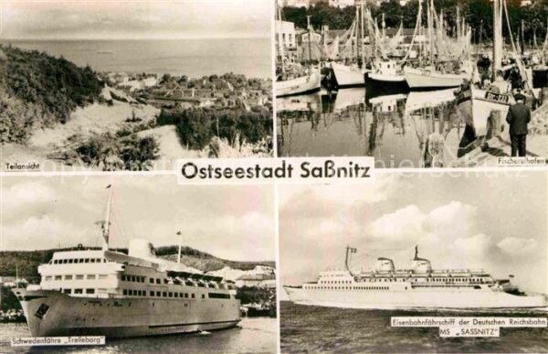 Sassnitz Ostseebad Ruegen Fischereihafen Schwedenfähre Eisenbahnf