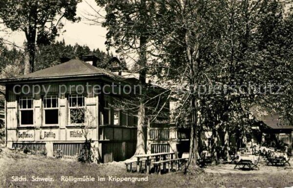 Saechsische Schweiz Rölligmühle im Krippengrund