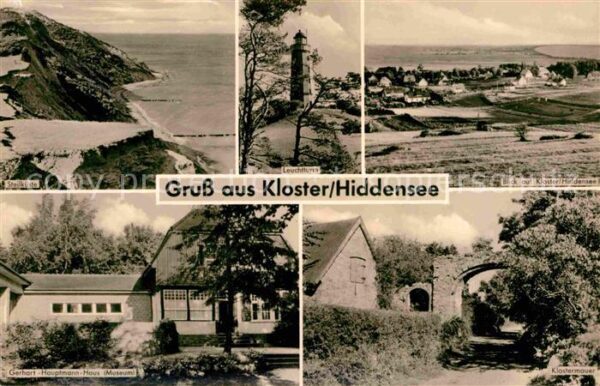 Kloster Hiddensee Fliegeraufnahme Steilküste Leuchtturm G