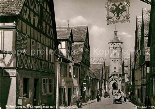 Rothenburg Tauber Klingengasse mit Klingentor-Turm