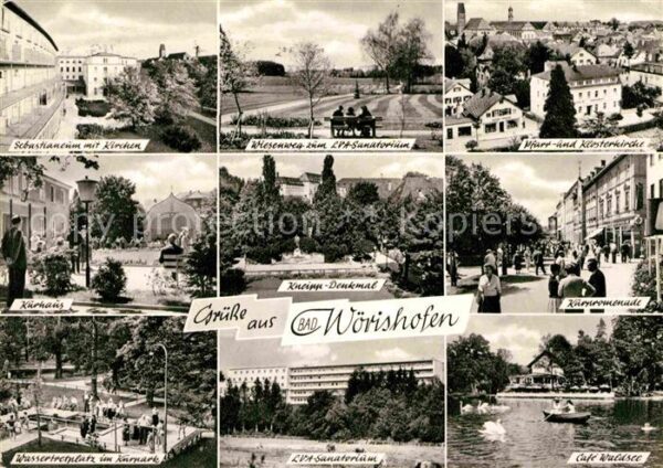 Woerishofen Bad Klosterkirche Kurpromenade Cafe-Waldsee