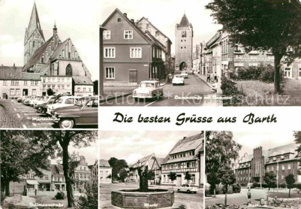 Barth Dammstraße mit Dammtor Marienkirche Thä