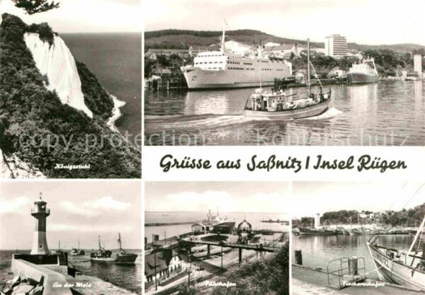 Sassnitz Ostseebad Ruegen Königsstuhl Hafen Mole Leuchtturm