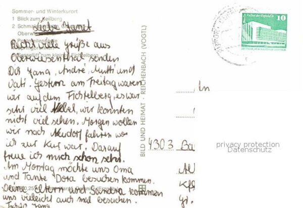 Oberwiesenthal Erzgebirge Schmalspurbahn Keilberg Postmeilensäule – Bild 2
