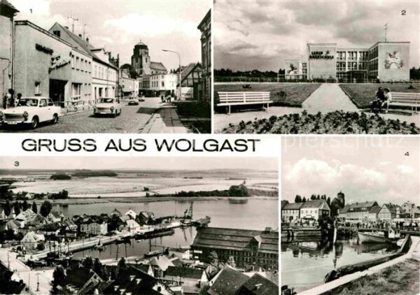 Wolgast Mecklenburg-Vorpommern Chauseestrasse Lenin-Oberschule Hafen