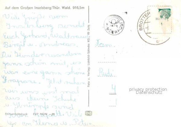 Grosser Inselsberg Berggasthof Aussichtsturm Sender – Bild 2