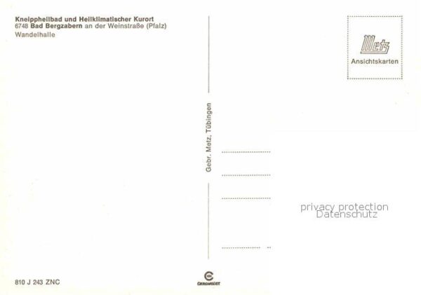 Bad Bergzabern Wandelhalle Kneippheilbad Heilklimatisc – Bild 2