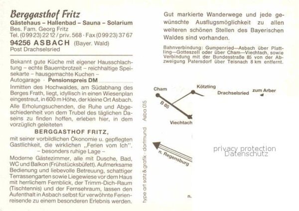 Asbach Viechtach Berggasthof Fritz Hallenbad Fliegeraufn – Bild 2