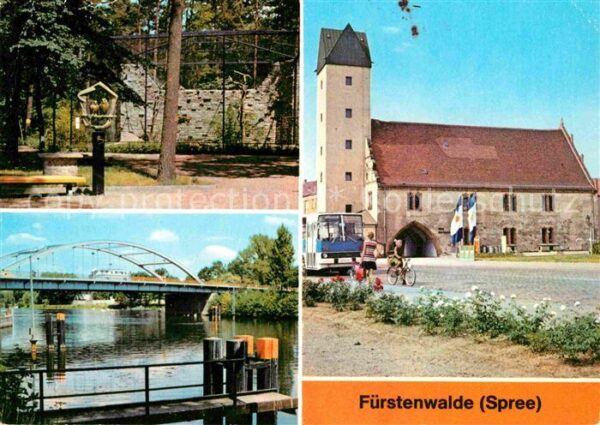 Fuerstenwalde Spree Heimattiergarten Spree Brücke der Thälm