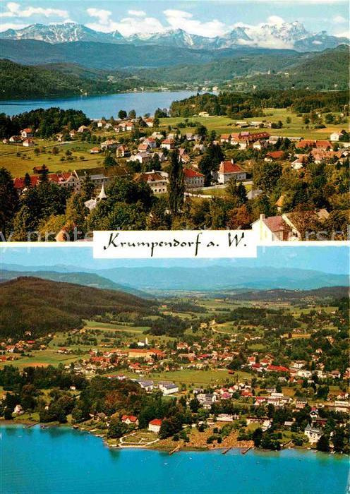 Krumpendorf Woerthersee Alpenpanorama Fliegeraufnahme
