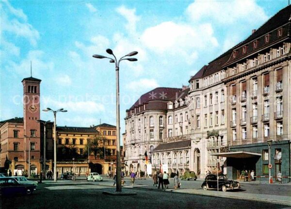 Erfurt Bahnhofsplatz mit Interhotel Erfurter H