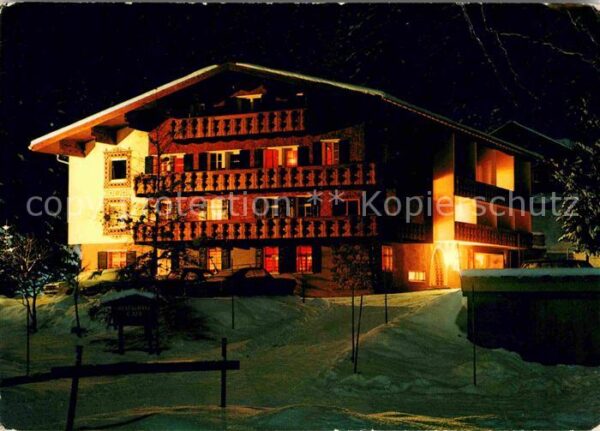 Gargellen Vorarlberg Alpengasthof Heimspitze Nachtaufnahme