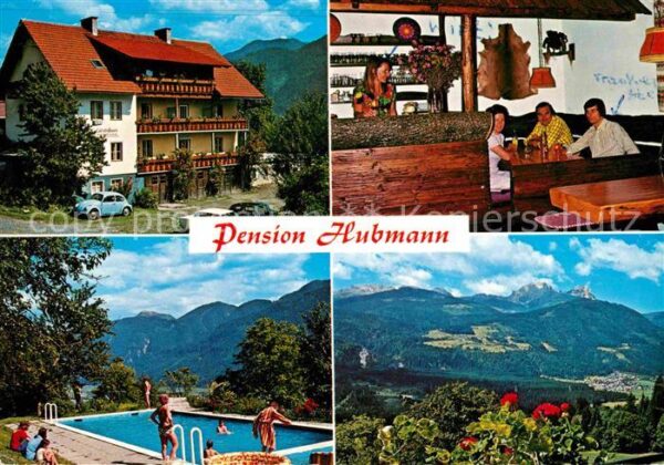Hermagor Kaernten Pension Hubmann Swimming Pool Fernsicht