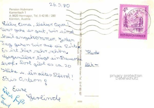Hermagor Kaernten Pension Hubmann Swimming Pool Fernsicht – Bild 2
