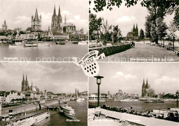 Koeln Rhein Dom Ufer