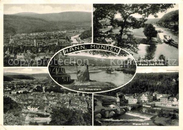 Hann. Muenden Weserstein Mündung Weserblick