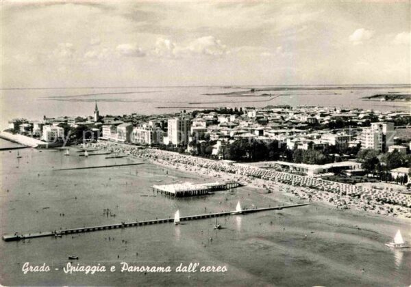 Grado Pineta Strand Luftaufnahme Panorama