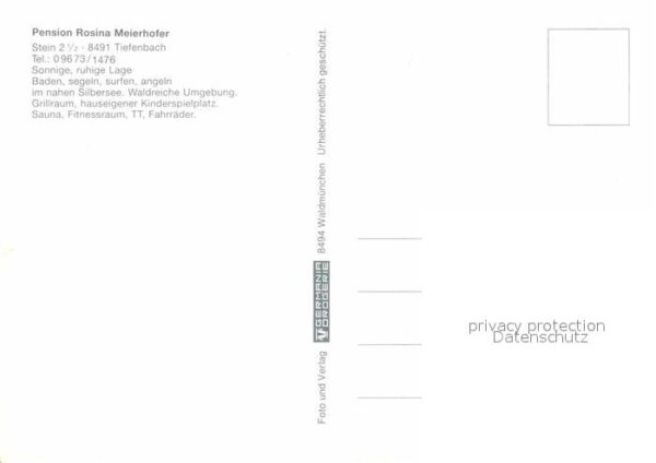Tiefenbach Cham Pension Rosina Meierhofer Silbersee Fer – Bild 2