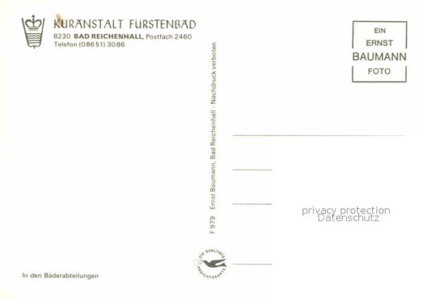 Bad Reichenhall Kuranstalt Fürstenbad Bäderabteilungen – Bild 2