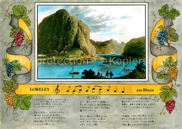 Loreley Lorelei Stahlstich Carl Mayers Lied