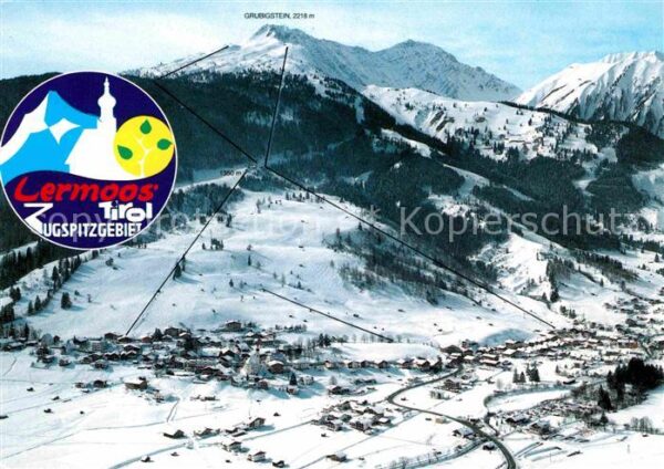 Lermoos Tirol Panorama Luftaufnahme Winter Skigebiet