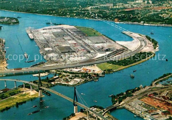 Hamburg Köhlbrandbrücke Neuer Elbtunnel Luftauf