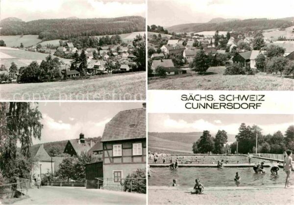 Cunnersdorf Pirna Panorama Schwimmbad Teilansicht